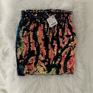 NWT Zara Multicolored Sequin Skirt Size S